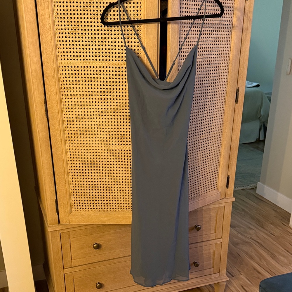 Elegant Blue Strappy Dress